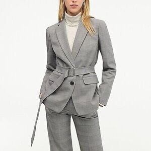 J.CREW Harriet Belted Classic Blazer Glen Plaid NWT Size 6